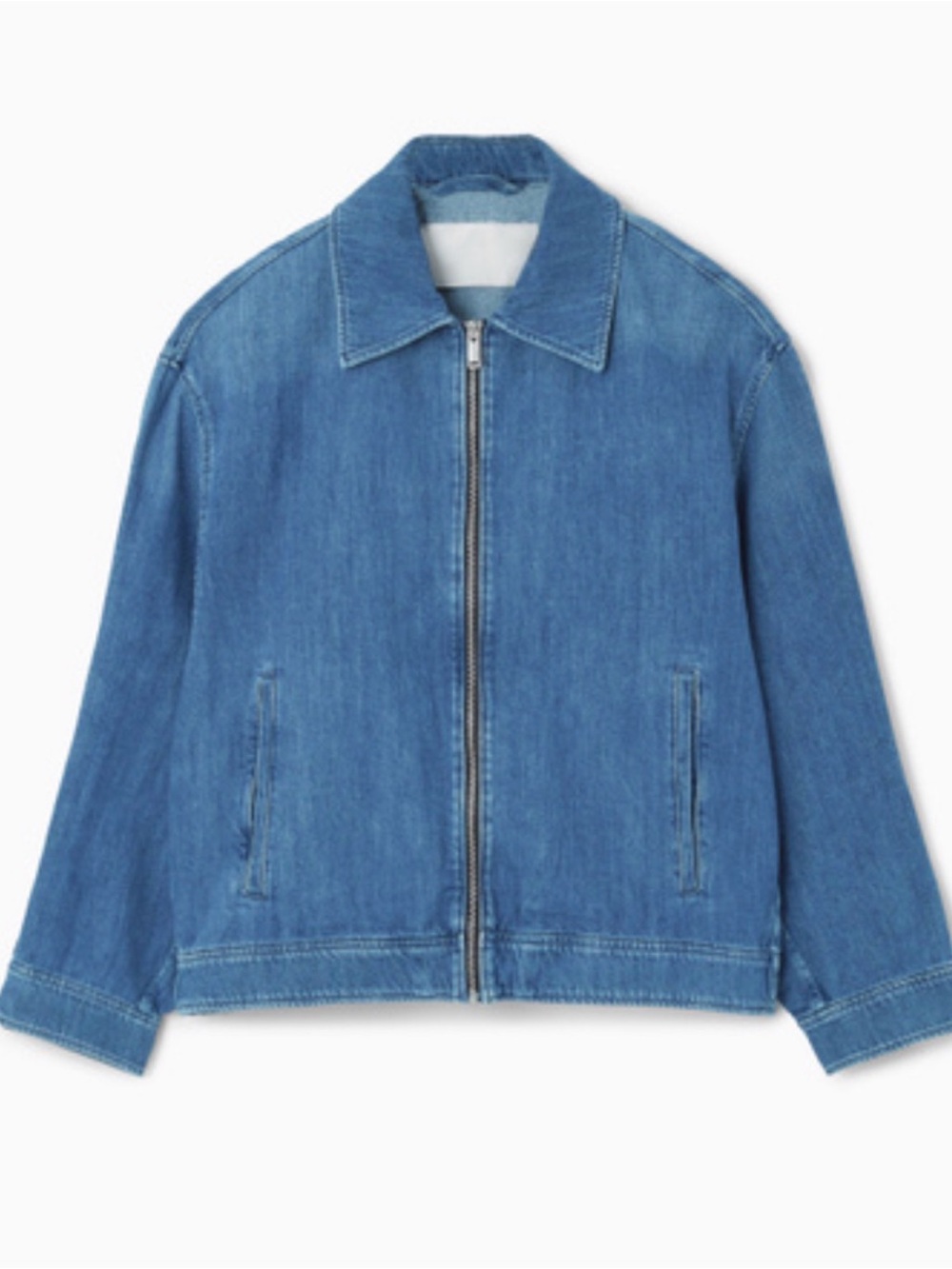 COS Blue Denim Zip-Front Jean Jacket